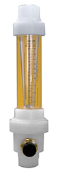 acrylic in line flowmeter with valve